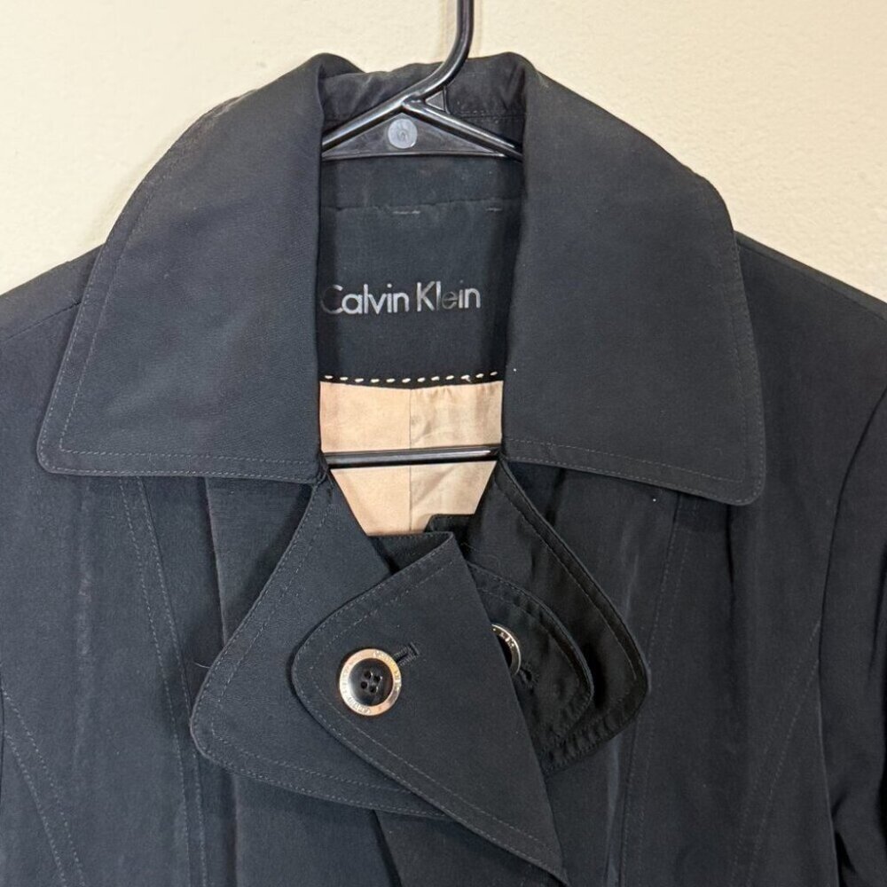 Calvin Klein trench coat jacket Sz M WOMEN USA - Picture 2 of 8